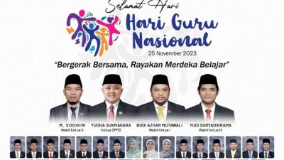 DPRD Kabupaten Sukabumi Mengucapkan Selamat Hari Guru Nasional,  25 November 2023″ ”