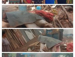 Rumah Ambruk Akibat Hujan Deras,” Kades Midun Bersama Warga Berjibaku Gotong-royong.