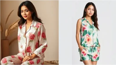 Bikin Nyaman Tidur Malam Dengan Balutan Piyama Sutra Super Chic, Berikut 6 Set Style Nya.