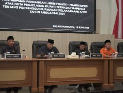 Rapat Paripurna DPRD Sukabumi, Penyampaian Pandanagn Umum Fraksi-fraksi Atas LPJ APBD 2024.