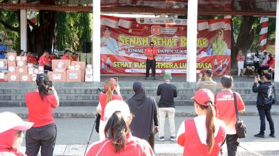 Senam Sehat Pemkab Sukabumi Bersama Kormi, Sambut Ajang Perayaan Bergengsi.