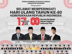 DPRD Kabupaten Sukabumi Mengucapkan Selamat Memperingati HUT Ke-80 Kemerdekaan Republik Indonesia.