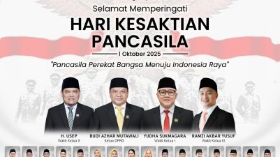 DPRD Kab. Sukabumi, Mengucapkan Selamat Memperingati Hari Kesaktian Pancasila.