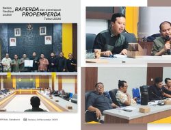 Rapat Kerja Bapemperda DPRD Kab. Sukabumi, Bahas Finalisasi Usulan Raperda.