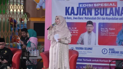Ketua Bidang I TP-PKK Kota Sukabumi, Hadiri Pengajian Bulanan Spesial Tahun Baru.