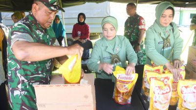 Inisiasi Panglima TNI Secara Serentak, Kodim 0622/Kabupaten Sukabumi Gelar Bazar Ramadan 1447 H di Lapangan Sudirman Palabuhanratu.
